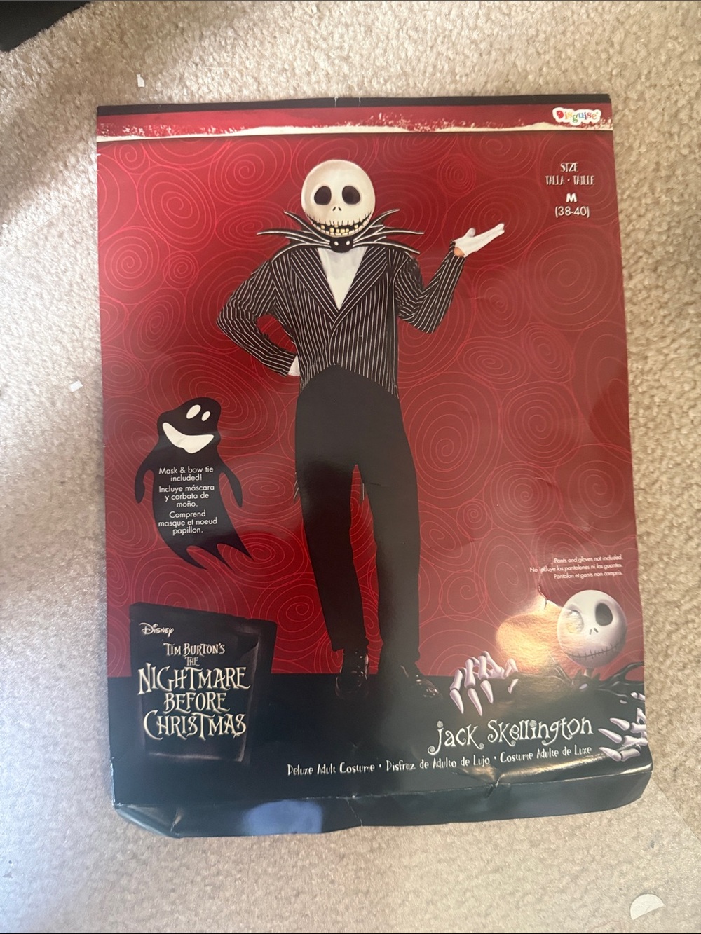 New mens Halloween Disney nightmare before Christmas jack Skellington costume M